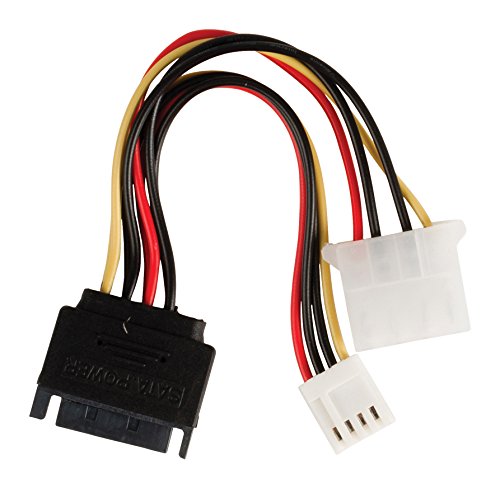 Valueline VLCP73550V015 - Cable (SATA, Molex (4-Pin), Macho/Hembra, 7 cm, 2 cm, 9 cm) Negro, Rojo, Color Blanco, Amarillo