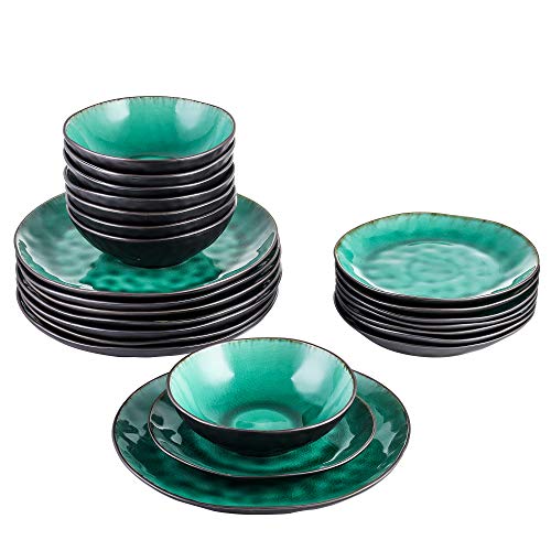 vancasso Serie Coco Juego de Vajillas Gres de 24 Piezas Irregular Vajillas Esmaltadas, 8 Cuencos, 8 Platos de Cena 8 Platos de Postre para 8 Personas vancasso Serie Coco Juego de Vajillas Gres de 24 Piezas Irregular Vajillas Esmaltadas, 8 Cuencos, 8 Platos de Cena 8 Platos de Postre para 8 Personas
