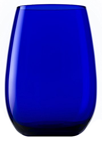 Vasos Elements de Stölzle Lausitz, 465 ml, Azul Cobalto, Juego de 6 Unidades, compatibles con lavavajillas, Vasos de Colores