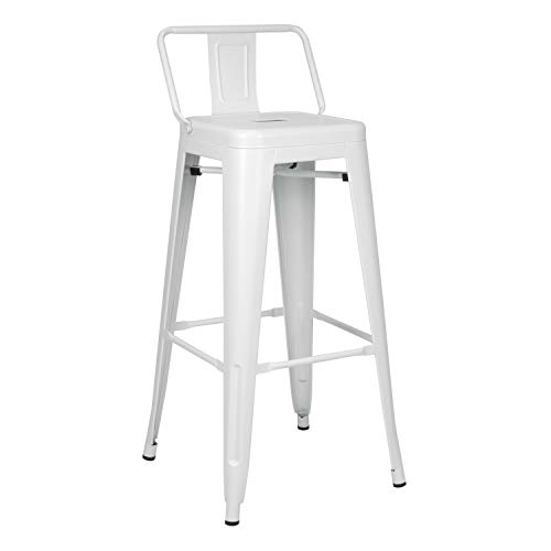Vaukura Taburete Alto con Respaldo Tolix Mate (Blanco) Vaukura Taburete Alto con Respaldo Tolix Mate (Blanco)