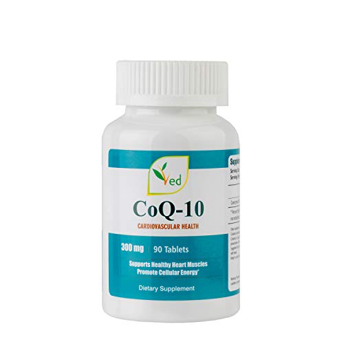 Ved Co Enzima Q10 | Forma activa coq10 | Alta absorción / bioactividad mejorada | Esencial para la salud del corazón y la producción de energía celular | 300 mg 90 tabletas