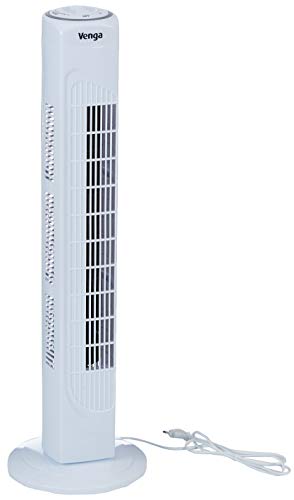Venga! VG VT 3001 - Ventilador de torre oscilante de 3 velocidades, 80 cm, 45 W (blanco)