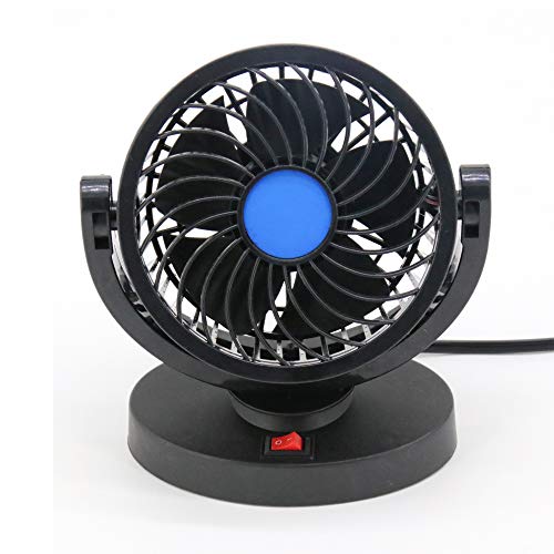 Ventiladores de coche de 12 V de poco ruido Ventiladores de coche eléctricos giratorios de dos velocidades ajustables giratorios de 360 grados para barco camión de coche