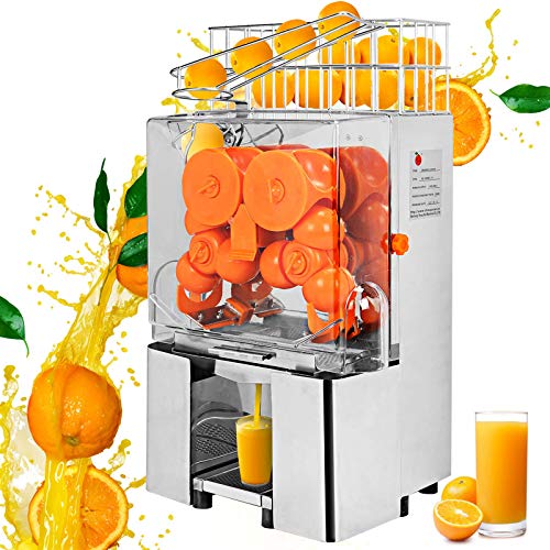 VEVOR Exprimidor de Naranjas, 2000E-2X, Máquina Automática Comercial de Acero Inoxidable, 120 W, Exprimidor Electrico de Naranjas 44 kg Maquinas de Zumo de Naranja, 50.8x50.8x88.9cm