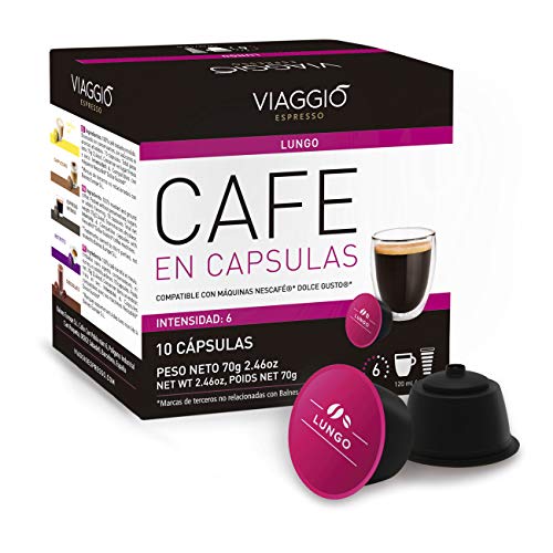 Viaggio Espresso Cápsulas de café compatibles con máquinas Dolce Gusto Lungo (60 Cápsulas)
