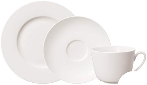 Villeroy & Boch 10-1380-7127 Set Twist White para hasta 6 Personas, 18 Piezas, Servicio de café Atemporal, Porcelana Premium, Blanco, Apto para lavavajillas