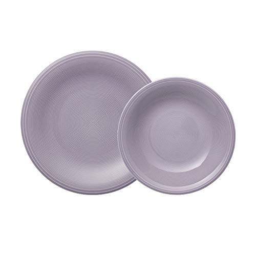 Villeroy & Boch Group - Servicio de mesa Color Loop Lilac de 8 piezas, set de platos de Premium Porcelain para 4 personas, apto para lavavajillas ,lila