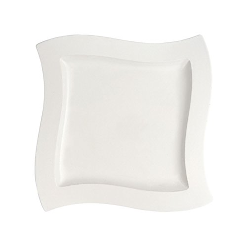 Villeroy & Boch NewWave Fuente Cuadrada Plato de Presentación, Porcelana, Blanco, 34 cm