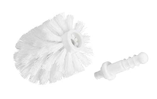 WENKO Cepillo de reserva blanco Ø 8 cm - Cabeza de escobilla de baño para sustitución con adaptador, Plástico, 8 x 9.3 x 8 cm, Blanco
