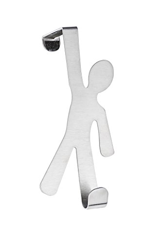 WENKO Colgador para la puerta Boy satinado, Acero inoxidable, 8 x 15 x 4.5 cm, Mate WENKO Colgador para la puerta Boy satinado, Acero inoxidable, 8 x 15 x 4.5 cm, Mate