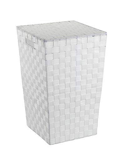 WENKO Cubo para la ropa sucia Adria Square blanco Capacidad: 48 l, Polipropileno, 33 x 53 x 33 cm, Blanco