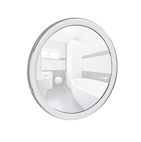 WENKO Espejo de maquillaje de aumento Pistoia - espejo cosmética, superficie de espejo ø 12,5 cm, Plástico, 14.5 x 3.5 cm, Cromo
