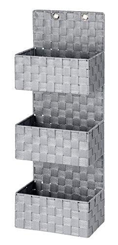 WENKO Organizador colgante para el baño Adria gris - 3 pisos, Polipropileno, 25 x 72 x 15.5 cm, Gris