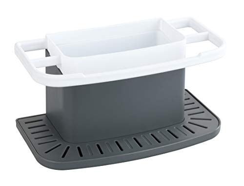 WENKO Organizador de fregaderos Cosmo, práctico organizador de fregaderos de plástico de calidad,caddy de fregadero con mucho espacio para el detergente,el estropajo,la esponja,21 x 11 x 11.5 cm, gris WENKO Organizador de fregaderos Cosmo, práctico organizador de fregaderos de plástico de calidad,caddy de fregadero con mucho espacio para el detergente,el estropajo,la esponja,21 x 11 x 11.5 cm, gris