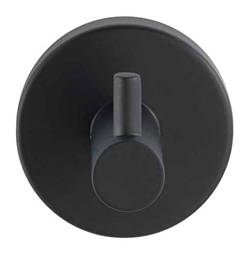 WENKO Percha mural Uno Bosio Black mate - Gancho para toallas, gancho perchero, Acero inoxidable, 5.5 x 5.5 x 5.5 cm, Mate WENKO Percha mural Uno Bosio Black mate - Gancho para toallas, gancho perchero, Acero inoxidable, 5.5 x 5.5 x 5.5 cm, Mate