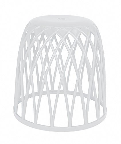 WENKO Pongotodo & taburete de baño Omio blanco - Taburete, asiento-taburete, taburete de salón Capacidad: 38 l, Polipropileno, 43.5 x 43.5 x 43.5 cm, Blanco