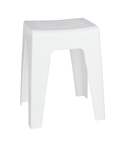 WENKO Taburete baño Kumba blanco - Taburete, asiento-taburete, taburete de salón, Polipropileno, 38 x 47 x 32 cm, Blanco