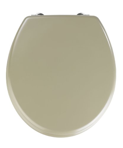 WENKO Tapa de WC Prima Arena beige opaco - adecuado para cisternas, sujeción de acero inox, MDF, 37 x 41 cm, Beige