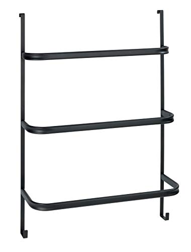 WENKO Toallero para puerta Irpinia negro - Con 3 barras toalleras, simplemente colgarlo en la puerta o en la pared de la cabina de ducha, Acero, 54.5 x 77.5 x 21.5 cm, Negro WENKO Toallero para puerta Irpinia negro - Con 3 barras toalleras, simplemente colgarlo en la puerta o en la pared de la cabina de ducha, Acero, 54.5 x 77.5 x 21.5 cm, Negro