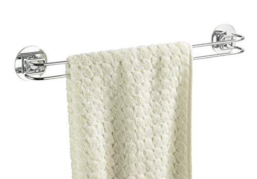 WENKO Turbo-Loc® toallero de barra - fijar sin taladrar, Acero, 46 x 6 x 5 cm, Cromo WENKO Turbo-Loc® toallero de barra - fijar sin taladrar, Acero, 46 x 6 x 5 cm, Cromo