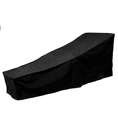 Wrighteu Funda de Tumbonas Cubre Impermeable al Aire Libre Patio de Lounge Silla de Jardín Exterior Cubierta Protectora de Oxford de la Silla de Salón Negro 208 * 79 * 76cm (1PC)