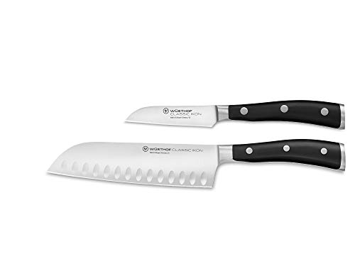 Wüsthof 1120360201 Classic Ikon Juego de 2 cuchillos de cocina (hoja de 17 cm) y cuchillo para verduras (8 cm), acero inoxidable forjado