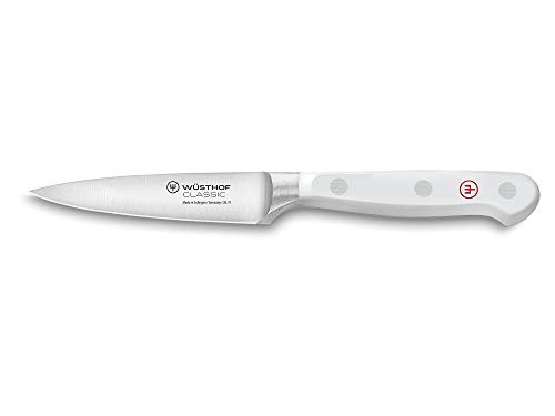 WÜSTHOF Cuchillo de verduras Classic White (1040200409), hoja de 9 cm, acero inoxidable, cuchillo afilado para verduras y frutas, mango blanco