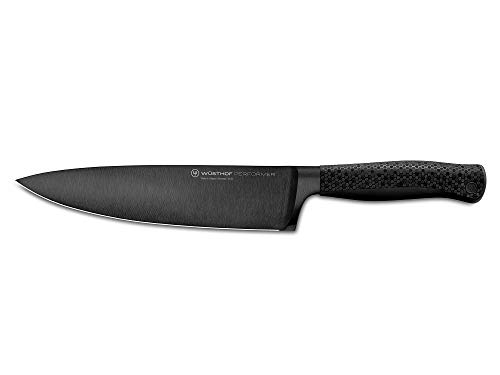 WÜSTHOF Performer 1061200120 - Cuchillo de cocina (hoja de 20 cm, revestimiento DLC), acero inoxidable, hoja ultra afilada, color negro