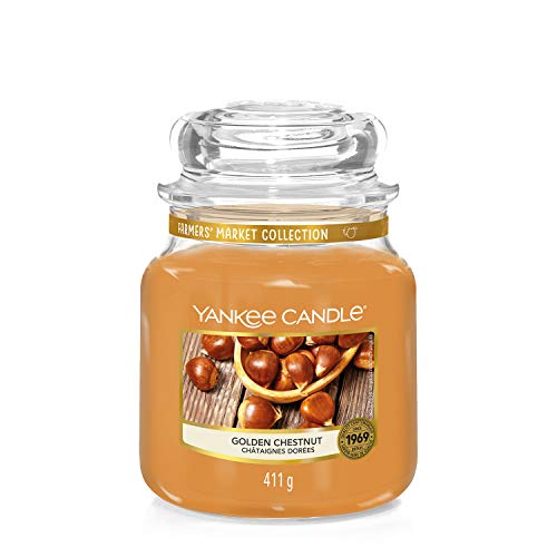 YANKEE CANDLE - Vela aromática en Tarro Mediano, castaña Tostada, Colección Farmers’ Market