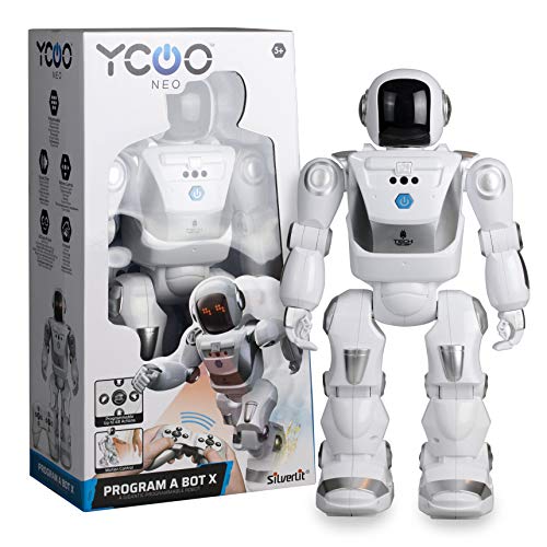 Ycoo by Silverlit - Program a BOT X, Robot Teledirigido Programable, 40 cm - 48 Acciones Programables - Sensores de Movimiento - Efectos sonoros y Luminosos.