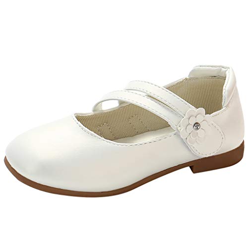 YWLINK Zapatos para NiñOs,NiñAs De Los NiñOs Flores Dulces Zapatos PequeñOs Zapatos De Princesa Zapatos Solos Zapatos Frescos Zapatos De Princesa Zapatos De Baile(Blanco,35EU)