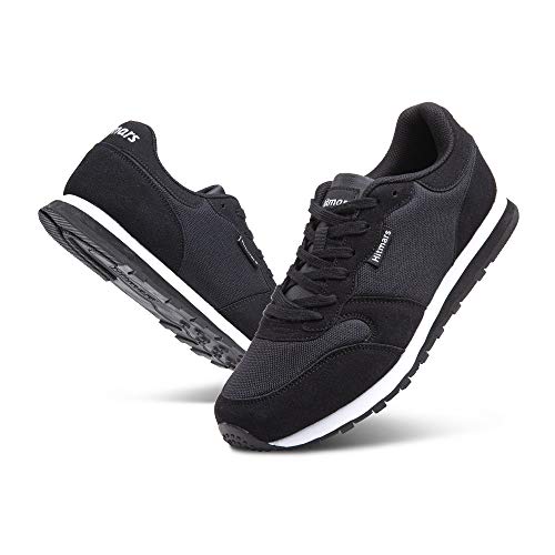 Zapatillas Hombre Mujer Casual Sneaker Gimnasio Cómodos Clásico Zapatos Deportivas Running Negro 2 Talla 42