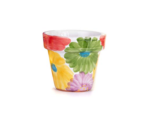 1 x Maceta de Cerámica Pintada a Mano “Primavera” | Macetero con Orificio de Drenaje para Jardín y Patio | Interiorismo - Decoración del hogar | Fabricado en España | Ø 20cm H 18cm 1 x Maceta de Cerámica Pintada a Mano “Primavera” | Macetero con Orificio de Drenaje para Jardín y Patio | Interiorismo - Decoración del hogar | Fabricado en España | Ø 20cm H 18cm