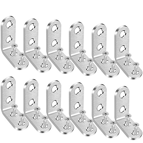 12Piezas Soporte de Esquina, Bolatus 90 Grados Soporte de ángulo de Acero Inoxidable en Forma de L Esquina Soporte de Acero 40 * 40mm Corner Brace con 48 Tornillos 12Piezas Soporte de Esquina, Bolatus 90 Grados Soporte de ángulo de Acero Inoxidable en Forma de L Esquina Soporte de Acero 40 * 40mm Corner Brace con 48 Tornillos