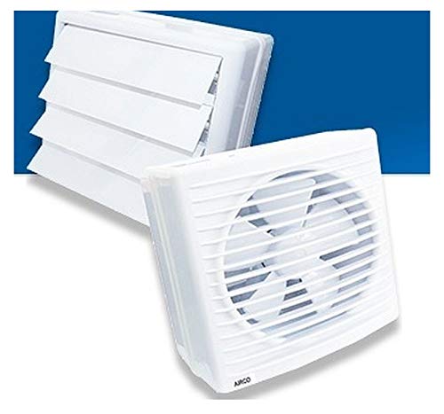 150 mm ventilador de pared y ventana, AirCo de 150 Automatic Shutter con tapa de cierre, eléctrica ventiladores Extracción pared axial baño Cocina Extractor aspiración 150 mm ventilador de pared y ventana, AirCo de 150 Automatic Shutter con tapa de cierre, eléctrica ventiladores Extracción pared axial baño Cocina Extractor aspiración