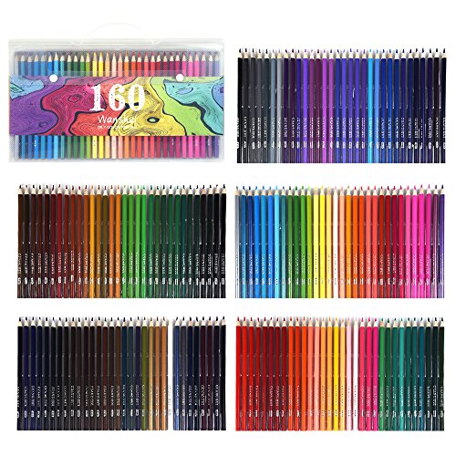 160 lápices de colores, colores vibrantes con puntas afiladas previamente, set de lápices de colores para colorear libros para adultos.