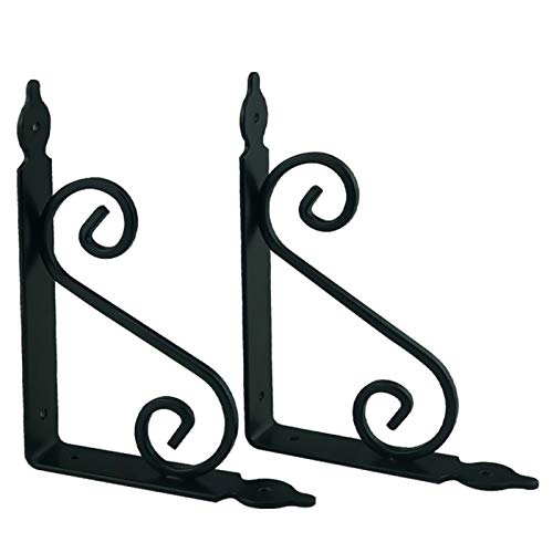 2 piezas de soportes de estantería triangulares de hierro de estilo europeo, soporte montado en la pared vintage de servicio pesado, soporte de ángulo recto (6 pulgadas ~ 14 pulgadas) 2 piezas de soportes de estantería triangulares de hierro de estilo europeo, soporte montado en la pared vintage de servicio pesado, soporte de ángulo recto (6 pulgadas ~ 14 pulgadas)