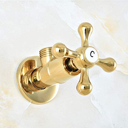 2 Uds, Manijas Cruzadas De Latón De Color Dorado Pulido, Válvula De Parada De Ángulo De Baño, Accesorio De Baño De Rosca Macho De 1/2 macho X 1/2 A 2 Uds, Manijas Cruzadas De Latón De Color Dorado Pulido, Válvula De Parada De Ángulo De Baño, Accesorio De Baño De Rosca Macho De 1/2 macho X 1/2 A
