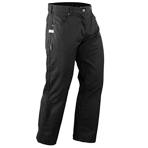 A-pro - Pantalones de Tela para Moto, Impermeables, Protectores de Kevlar, homologados CE, Color Negro 38