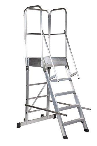 Arcama 1EP60060124 Escalera plataforma móvil industrial, 60 x 60 x 124 cm