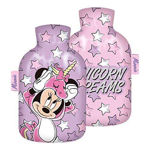 ARDITEX WD12863 Botella de Agua Caliente con Funda Textil de Disney-Minnie