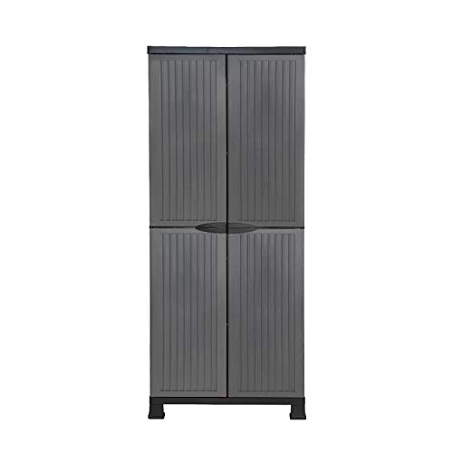 Armario Escobero de Resina Exterior o Interior Gris con 3 Baldas | GH91 | Armario Escobero 2 Puertas | Armario Resina Alto 171cm Ancho 68cm Fondo 39cm | Garantía 2 Años Armario Escobero de Resina Exterior o Interior Gris con 3 Baldas | GH91 | Armario Escobero 2 Puertas | Armario Resina Alto 171cm Ancho 68cm Fondo 39cm | Garantía 2 Años
