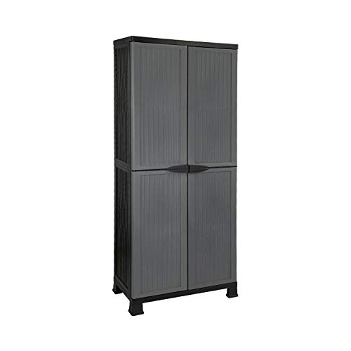 Armario Escobero de Resina Exterior o Interior Gris con 4 Baldas | GH91 | Armario Escobero 2 Puertas | Armario Resina Alto 171cm Ancho 68cm Fondo 39cm | Garantía 2 Años Armario Escobero de Resina Exterior o Interior Gris con 4 Baldas | GH91 | Armario Escobero 2 Puertas | Armario Resina Alto 171cm Ancho 68cm Fondo 39cm | Garantía 2 Años