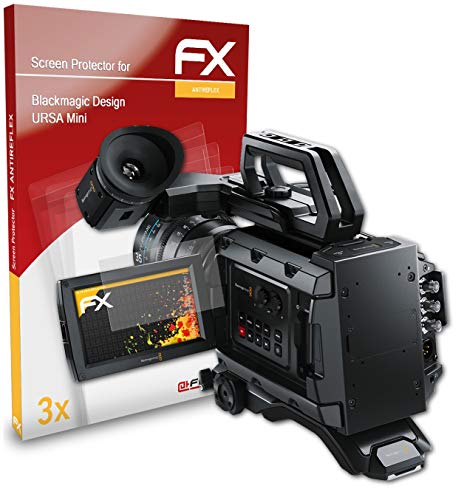 atFoliX Película Protectora Compatible con Blackmagic Design URSA Mini Lámina Protectora de Pantalla, antirreflejos y amortiguadores FX Protector Película (3X)
