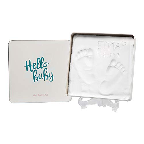 Baby Art Magic Box Plaza Set de decoración de huellas de bebé en arcilla blanca, Regalos para bebés y recién nacidos, Recuerdo memorable de huellas de mano y pie, Essential Baby Art Magic Box Plaza Set de decoración de huellas de bebé en arcilla blanca, Regalos para bebés y recién nacidos, Recuerdo memorable de huellas de mano y pie, Essential