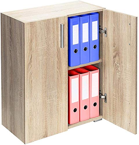 BAKAJI Mueble aparador con Doble Puerta y 2 estantes Interiores, aparador, Armario Multiusos para Cocina, baño, Oficina, diseño Moderno, de Madera de Densidad Media, 77 x 31 x 60 cm (Roble) BAKAJI Mueble aparador con Doble Puerta y 2 estantes Interiores, aparador, Armario Multiusos para Cocina, baño, Oficina, diseño Moderno, de Madera de Densidad Media, 77 x 31 x 60 cm (Roble)