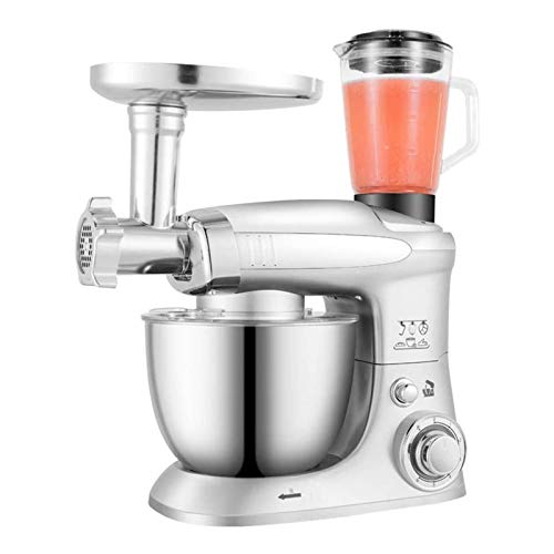 Batidora de alimentos Batidora de pie 1000W Exprimidor Picadora de carne con cuenco de acero inoxidable de 4L y jarra de vidrio de 0.8L, velocidad 6 + P + 0, máquina de cocina multifuncional 2 en 1 Batidora de alimentos Batidora de pie 1000W Exprimidor Picadora de carne con cuenco de acero inoxidable de 4L y jarra de vidrio de 0.8L, velocidad 6 + P + 0, máquina de cocina multifuncional 2 en 1