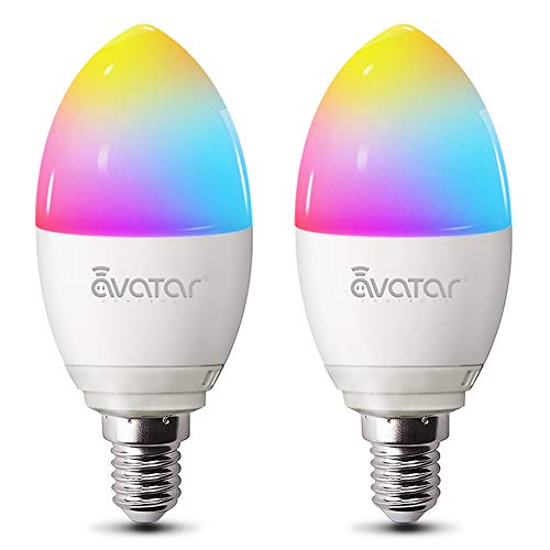 Bombilla LED Inteligente WiFi E14 Luz Cálida RGB 2800K-3200K Regulable 5W Ahorro de Energia Control por Voz Compatible con Alexa y Google Home,para la Habitación, Navidad y Fiestas, 2 Pcs Bombilla LED Inteligente WiFi E14 Luz Cálida RGB 2800K-3200K Regulable 5W Ahorro de Energia Control por Voz Compatible con Alexa y Google Home,para la Habitación, Navidad y Fiestas, 2 Pcs