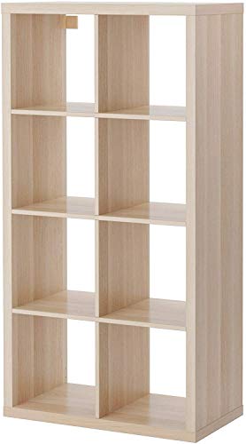 BPIL KALLAX - Estantería (madera de roble, 77 x 147 cm), color blanco