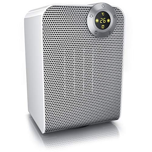 Brandson - Calefactor cerámico 1800 vatios - Calentador con dos niveles de calefacción - Control de temperatura 10 a 35 grados - Temporizador hasta 8 horas - Función de ventilador - Oscilación posible